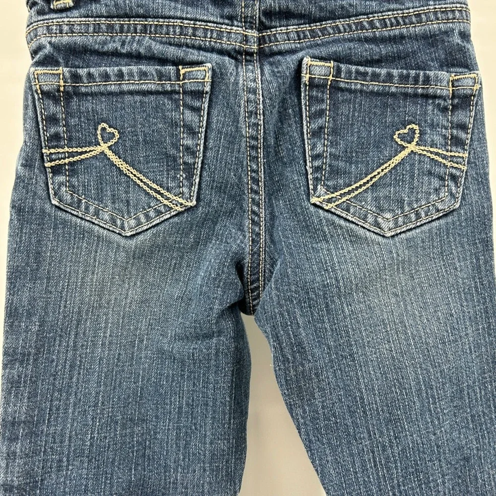 The Children's Place Girls 5T Ruffle Flare Stretch Jeans Blue Denim Dark Wash